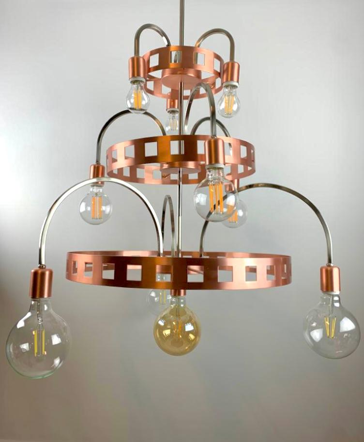 Lámpara colgante Geometría Cobre