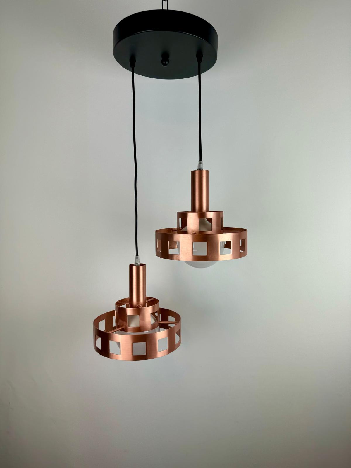 Lámpara colgante Geometría Cobre